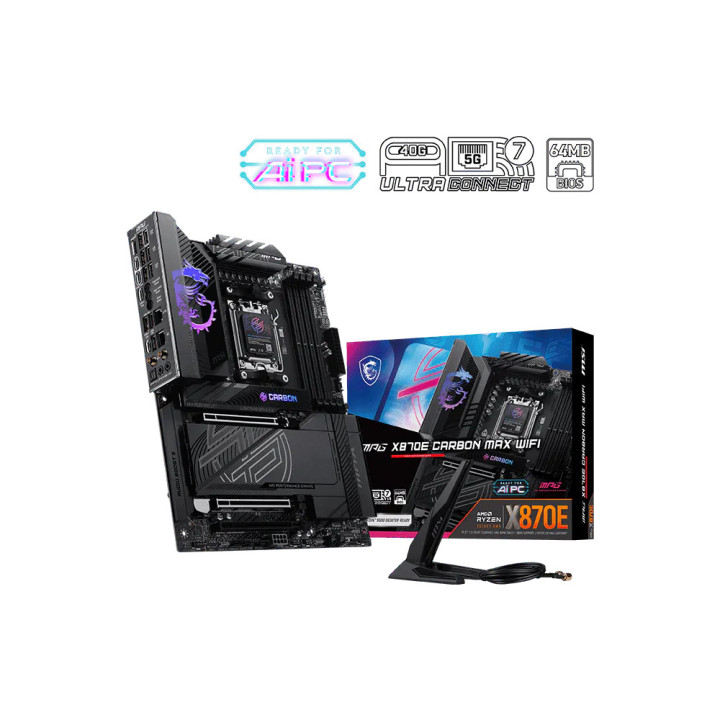 Дънна платка MSI MPG X870E CARBON MAX WIFI, Socket AM5,  WiFi7 - 911-7E49-022 - 1