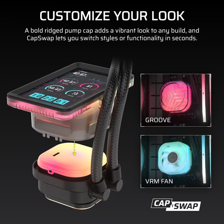 Водно охлаждане за процесор CORSAIR iCUE LINK TITAN II 360 RX RGB, 360mm радиатор - CW-9061037-WW - 7