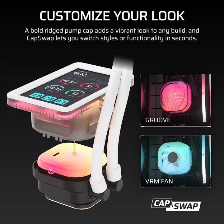 Водно охлаждане за процесор CORSAIR iCUE LINK TITAN II 360 RX RGB White, 360mm радиатор - CW-9061038-WW - 7
