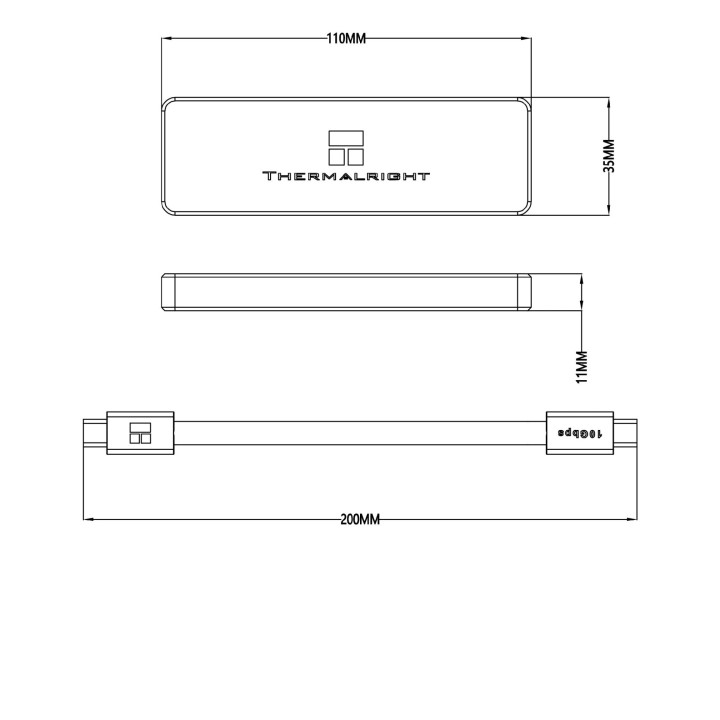 Външна кутия за M.2 диск Thermalright HR-EB101, NVMe M-key, USB 3.2 Gen2 20Gbps, Type-C - HR-EB101-BK - 2