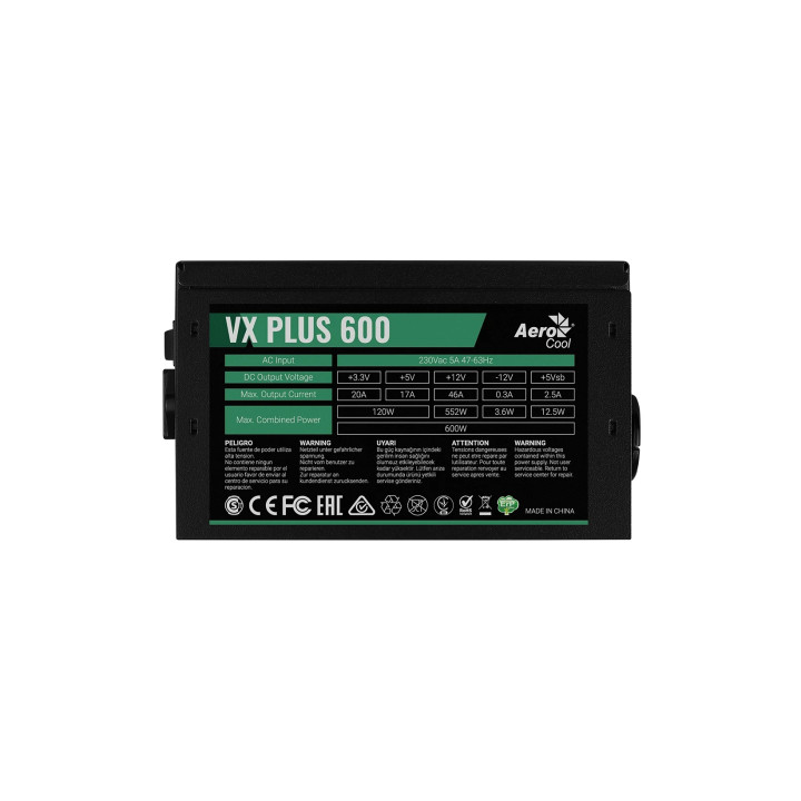 Захранване AeroCool VX PLUS STEALTH, 600W ATX - ACPN-VS60AEY.12 - 6