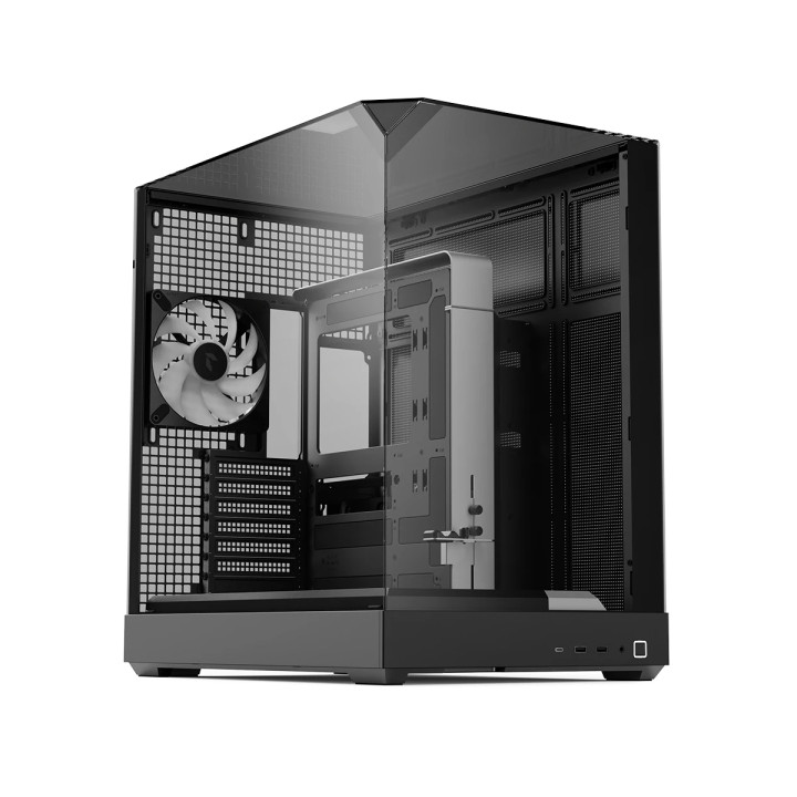 Кутия за компютър APNX V2-F-BK-v1, Middle Tower, ATX/mATX/Mini-ITX, Tempered Glass, Черна - 1