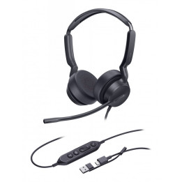 Жични стерео слушалки Yealink UH42 Dual Teams, USB-C/A - 1308195 - 1