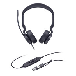 Жични слушалки Yealink UH44 Dual UC USB-C/A - 1308187 - 1