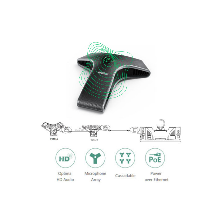 Микрофонен масив за видеоконференции Yealink VCM34 - 1306060 - 2