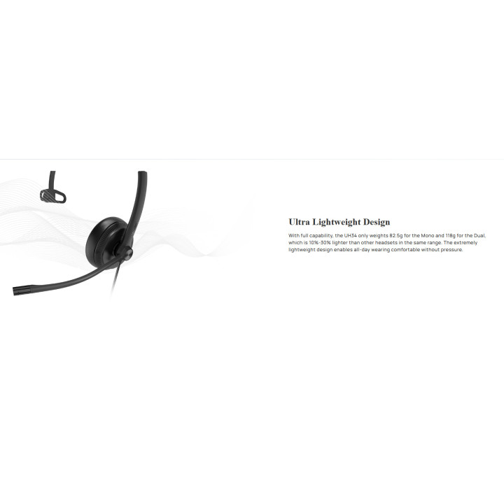 Слушалка Yealink UH34 Lite, моно, UC, USB-A, черна - 1308047 - 3