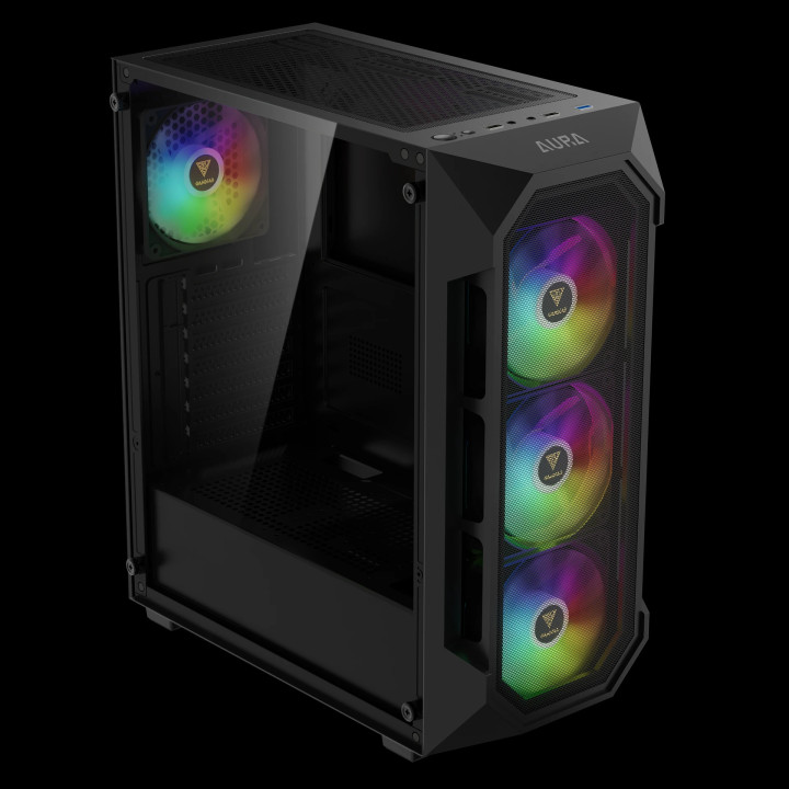 Кутия за компютър Gamdias AURA GC1 Elite, ATX, Mesh, RGB, Tempered Glass - GAMDIAS-AURA-GC1-ELITE - 4