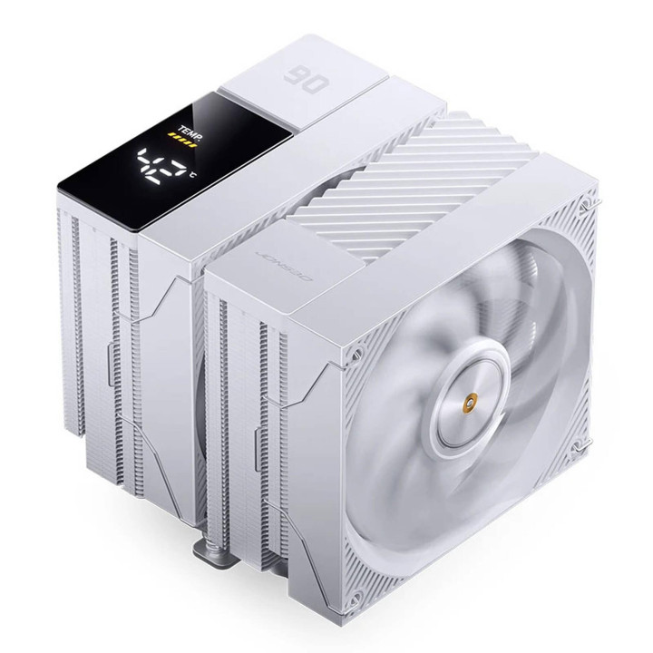 Охладител за процесор Jonsbo CC90 Dual Tower, 130mm Display, Бял - CPJB-092 - 1