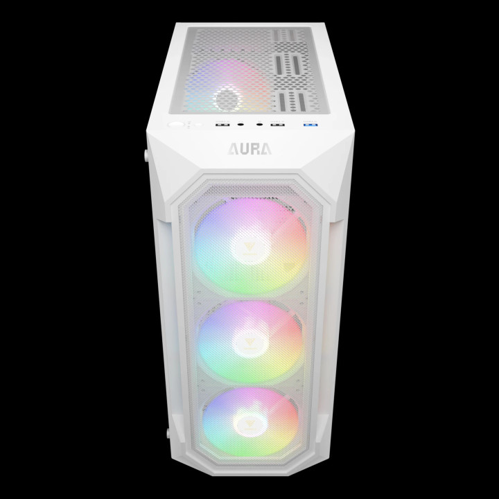 Кутия за компютър Gamdias AURA GC1 Elite White, ATX, Mesh, RGB, Tempered Glass - GAMDIAS-AURA-GC1-ELITE-WH - 3