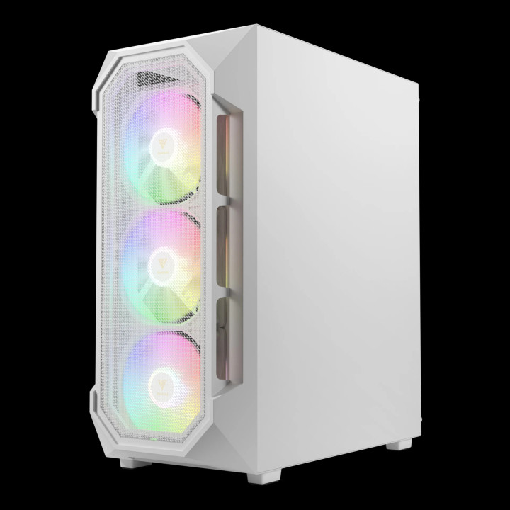 Кутия за компютър Gamdias AURA GC1 Elite White, ATX, Mesh, RGB, Tempered Glass - GAMDIAS-AURA-GC1-ELITE-WH - 6