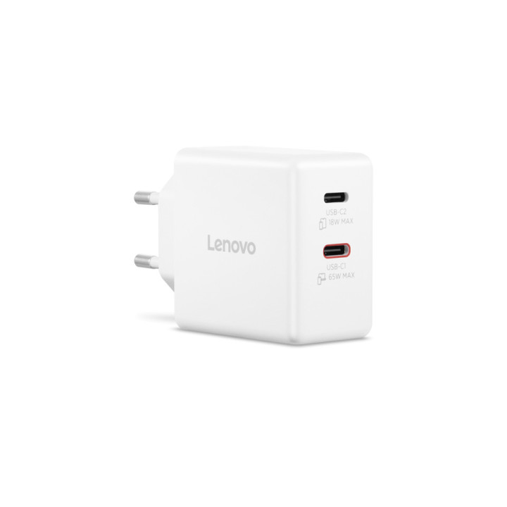 Адаптер Lenovo Dual USB-C, 65W, бял - G0A6065WEU - 8