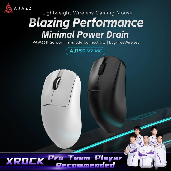 Безжична геймърска мишка Ajazz AJ159 V2 MC, 24000 dpi, 1000 Hz, 6 програмируеми бутона, бяла - AJ159-V2-MC-WH - 2