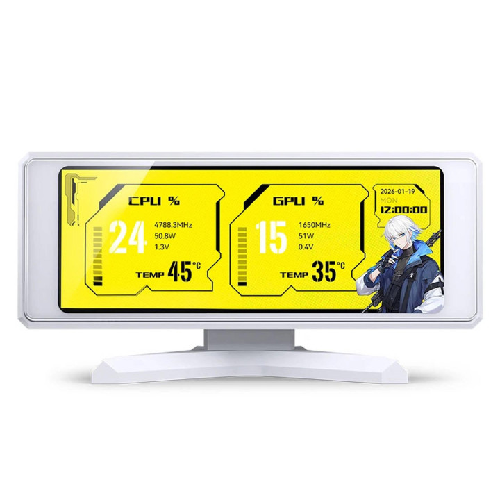 Информативен дисплей за кутия Lian-Li DS339, 3.3" IPS, Бял - TFJB-002 - 3