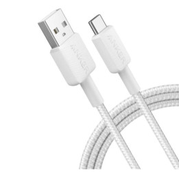 USB-C кабел Anker 322, USB-A - USB-C, 90см, бял - A81H5G21 - 1