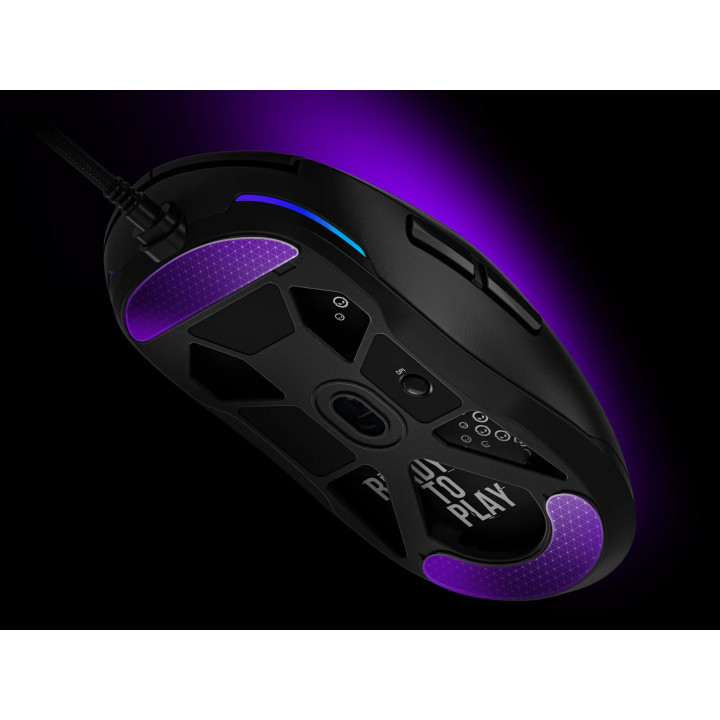 Геймърска мишка LORGAR MSA10R, PixArt 3311, 12000 DPI, 6 бутона, RGB подсветка - LRG-MSA10R-BK - 9