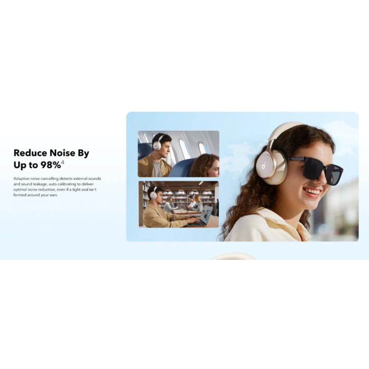 Безжични слушалки Anker Soundcore Space One, Active Noise Cancelling, бели - A3035G21 - 3