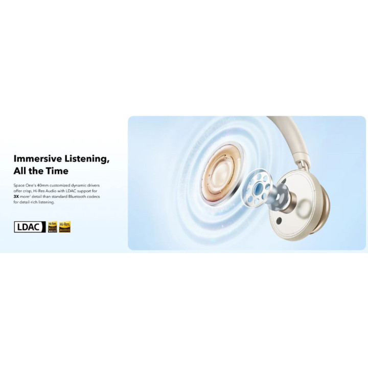 Безжични слушалки Anker Soundcore Space One, Active Noise Cancelling, бели - A3035G21 - 4