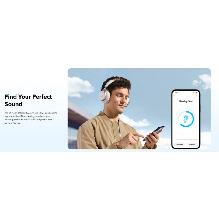 Безжични слушалки Anker Soundcore Space One, Active Noise Cancelling, бели - A3035G21 - 5