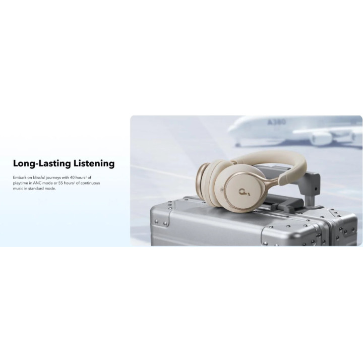 Безжични слушалки Anker Soundcore Space One, Active Noise Cancelling, бели - A3035G21 - 6