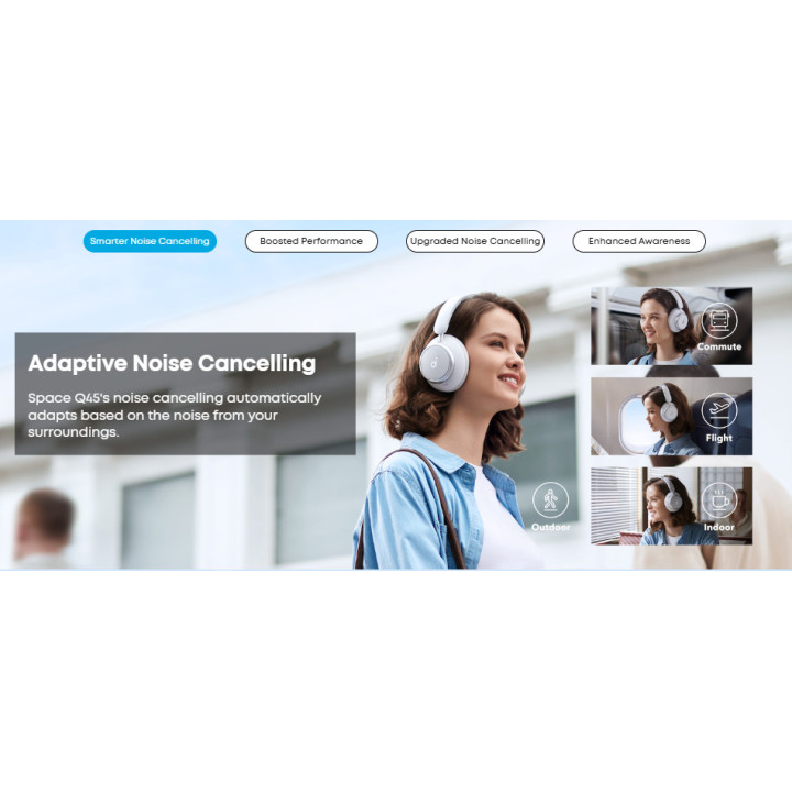 Безжични слушалки Anker Soundcore Space Q45 ANC, бели - A3040G21 - 7