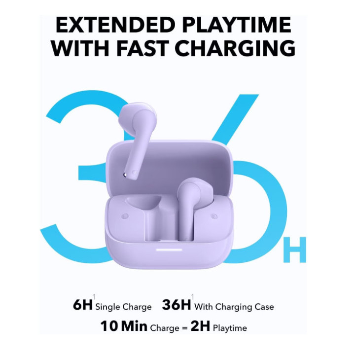 Слушалки Anker Soundcore K20i, In-Ear, Bluetooth 5.3, BassUp, 36h, IPX5, светло лилави - A3994GQ1 - 3