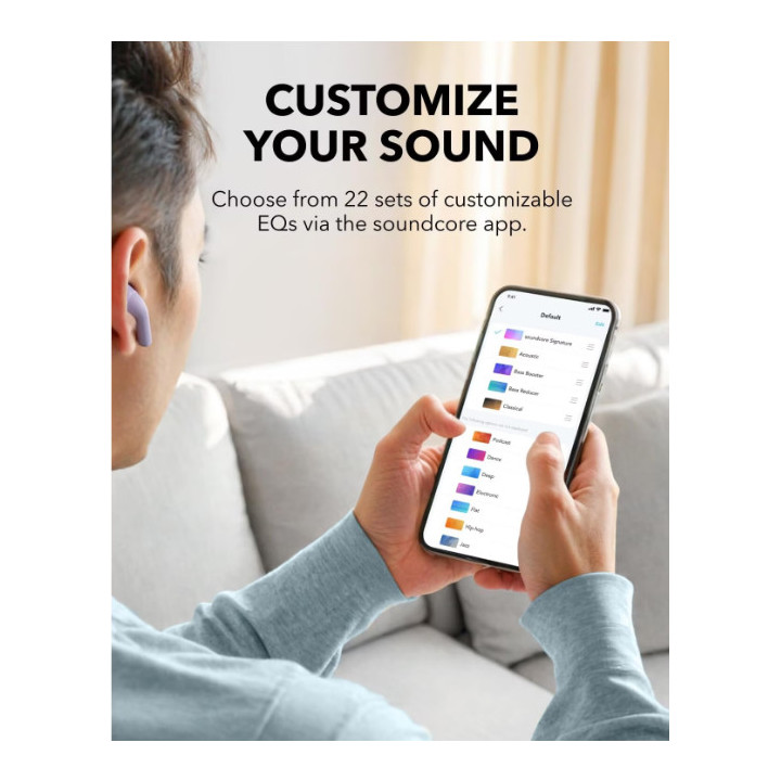 Слушалки Anker Soundcore K20i, In-Ear, Bluetooth 5.3, BassUp, 36h, IPX5, светло лилави - A3994GQ1 - 4
