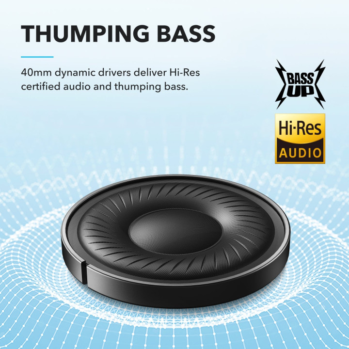 Безжични слушалки Anker Soundcore Life Q20i, Bluetooth, хибридно активно шумопотискане (ANC), черни - A3004G11 - 3