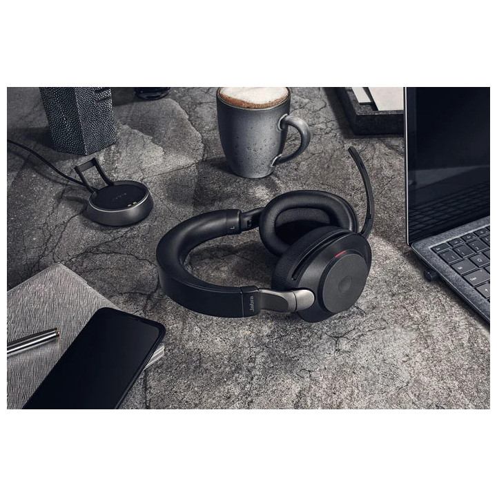 Bluetooth Слушалка Jabra Evolve2 85 MS Stereo, безжична, USB-A адаптер Link380, черна - 28599-999-989 - 2