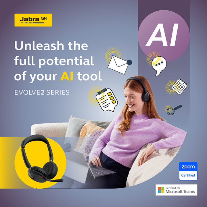 Bluetooth Слушалка Jabra Evolve2 85 MS Stereo, безжична, USB-A адаптер Link380, черна - 28599-999-989 - 8