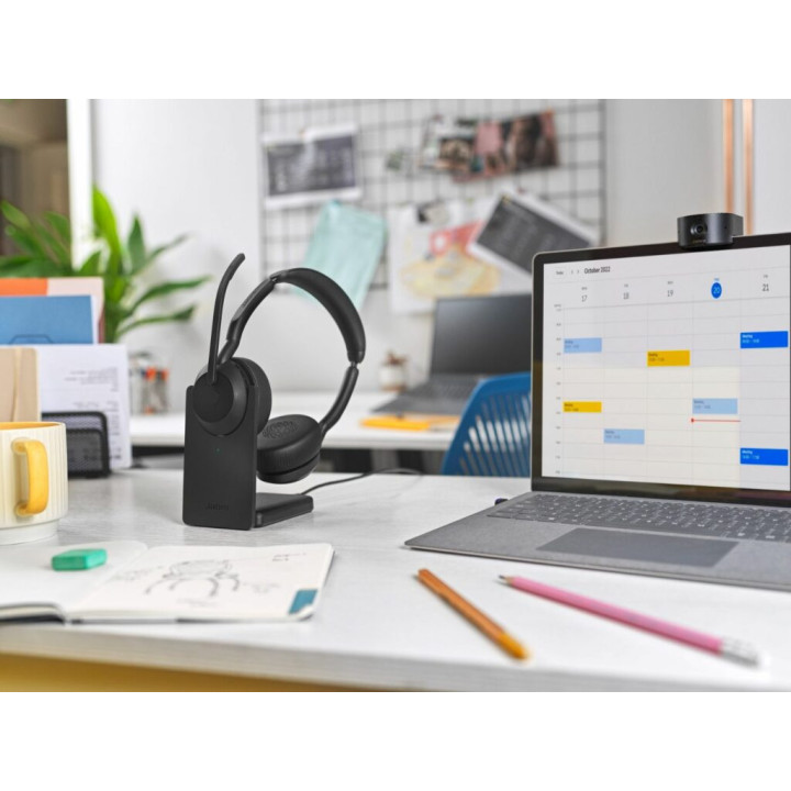 Безжични слушалки Jabra Evolve2 55, стерео, Bluetooth, Link380c, MS, зарядна стойка, черен - 25599-999-889 - 5