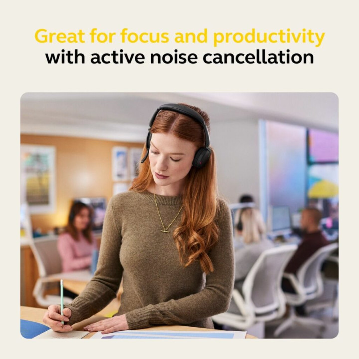 Безжични слушалки Jabra Evolve2 65 Flex, Bluetooth, USB-C, ANC, зарядна подложка, черни - 26699-999-889 - 2