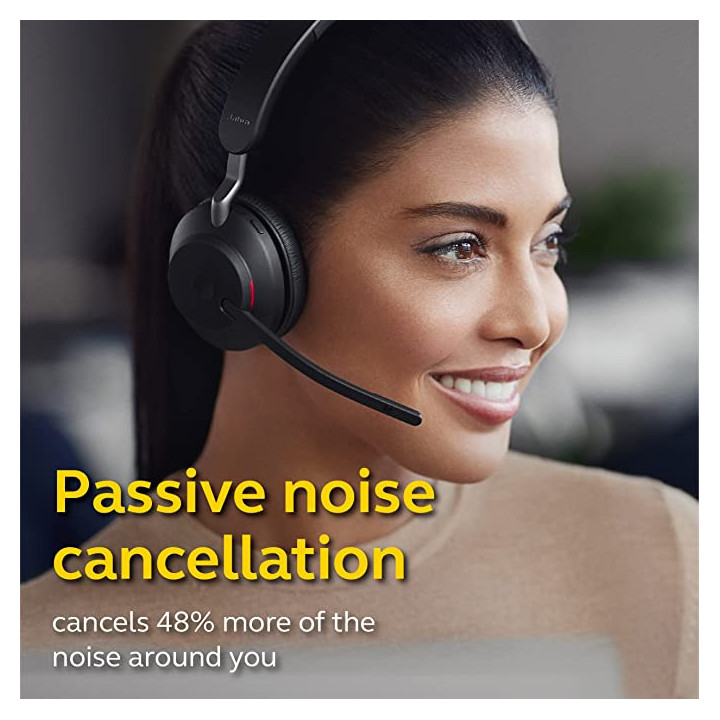 Безжична слушалка Jabra Evolve2 65 Mono, USB-C адаптер Link380, Microsoft Teams сертифицирана - 26599-899-899 - 2