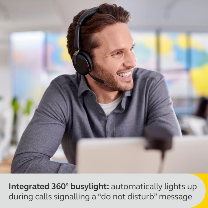 Безжични слушалки Jabra Evolve2 65, стерео, MS, Link390 USB-C, черни - 26599-999-899 - 2