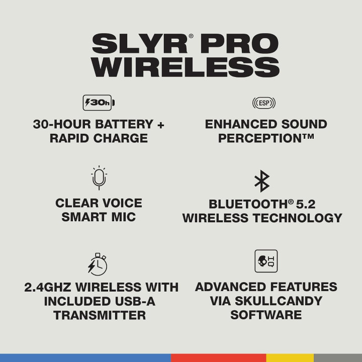 Безжични геймърски слушалки Skullcandy SLYR Pro, бели - S6SCY-R116 - 6