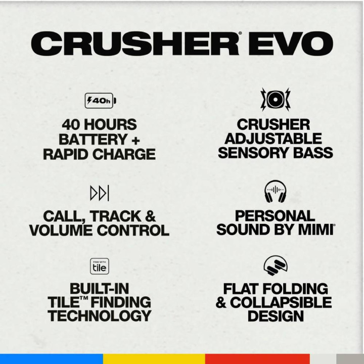 Безжични слушалки Skullcandy Crusher Evo, Over-Ear, Bluetooth, до 40 часа батерия, Primer - S6EVW-T987 - 5