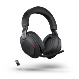 Слушалки Jabra Evolve2 85 MS Stereo, безжични, USB-A адаптер Link380, черни - 28599-999-999 - 1