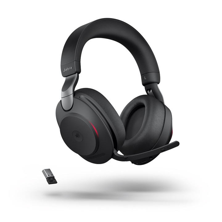 Слушалки Jabra Evolve2 85 MS Stereo, безжични, USB-A адаптер Link380, черни - 28599-999-999 - 1