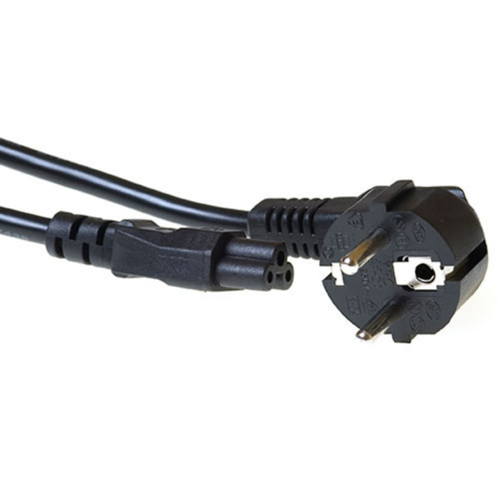 Захранващ кабел ACT AK5407, Schuko CEE 7/7 към IEC 60320 C5, 0.5m - 1