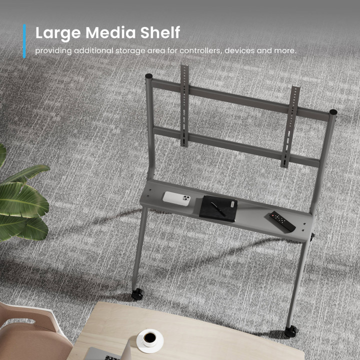 Стойка за телевизор Ewent EW1542 Heavy-Duty, 50"-86", с колела, до 120 kg - 7