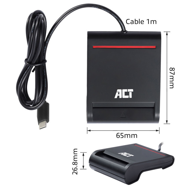 Четец за смарт карти ACT AC6020, USB-C, eID подкрепа - AC6020 - 6