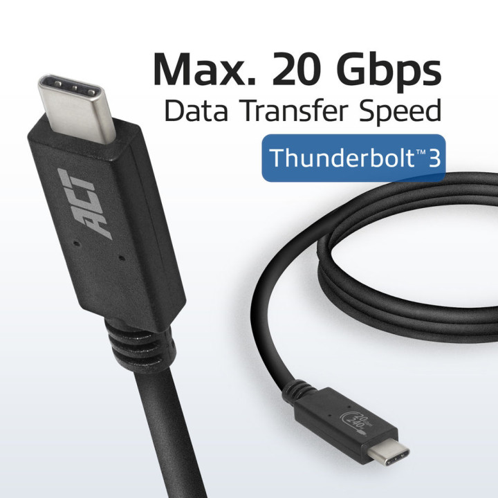 USB-C кабел ACT AC7431, USB4, 20Gbps, 240W, USB-IF сертифициран, 1m - AC7431 - 5