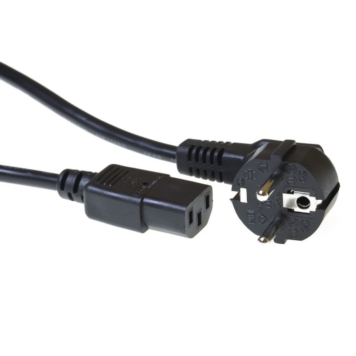Захранващ кабел ACT AK5145, Schuko към C13, 0.5м, черен - 1