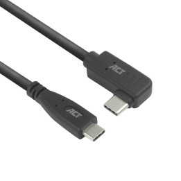 USB-C към USB-C кабел ACT AC7406, 1m, 10Gbps, 60W PD, 4K, 90° ъглов конектор - 1