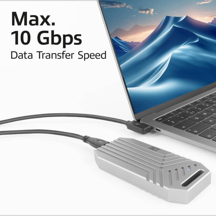 USB-C към USB-C кабел ACT AC7406, 1m, 10Gbps, 60W PD, 4K, 90° ъглов конектор - 2