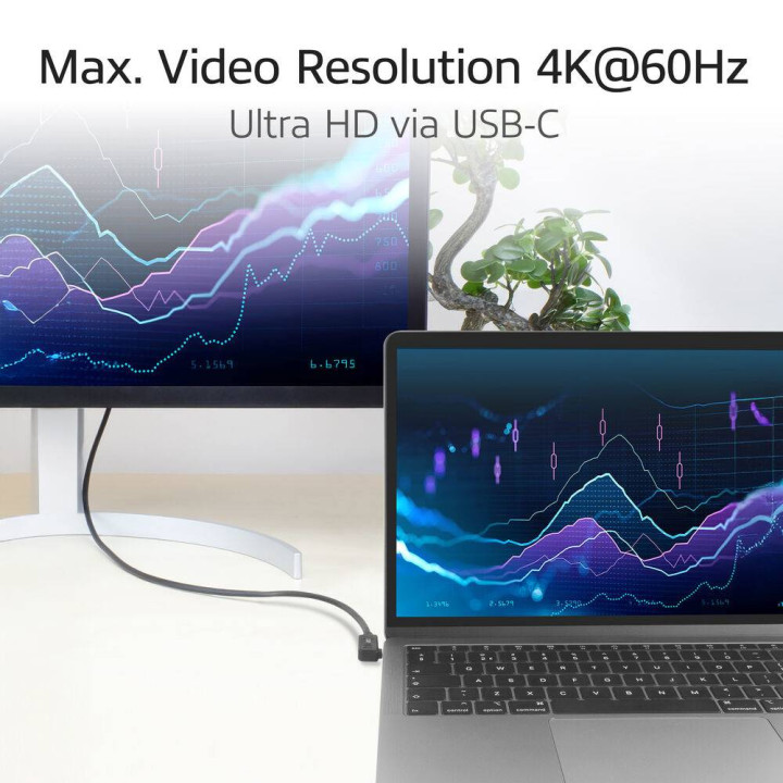 USB-C кабел ACT, USB 3.2 Gen 2 (10Gbps, 60W, 4K@30Hz), прав към ъглов, 2m - AC7407 - 3