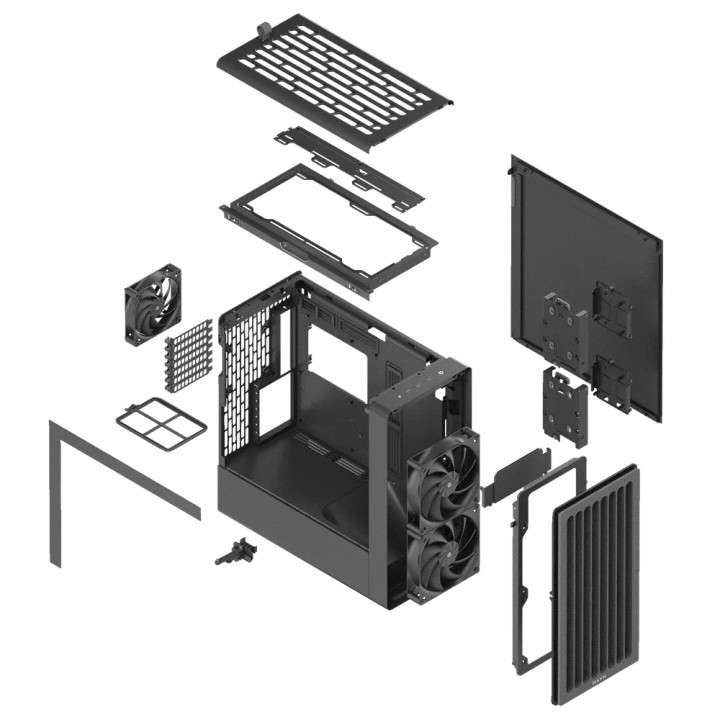 Кутия за компютър HAVN BF 360 Flow, Middle Tower, E-ATX, Tempered Glass, 3x вентилатор - HVN-CA-BF360-04 - 11