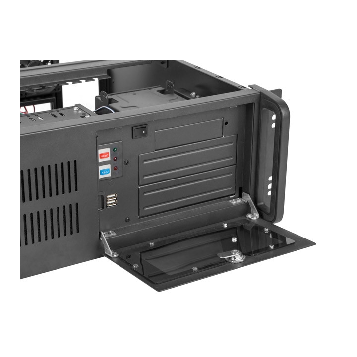 Кутия за сървър Lanberg SC01-4504-10B, 19" 4U, ATX/Micro-ATX, 7 слота, 6x3.5" вътрешни - SC01-4504-10B - 6