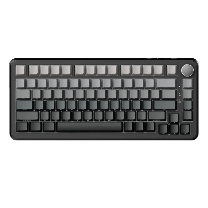 Безжична геймърска механична клавиатура Ajazz AK820 MAX, 75%, White Birch Linear суичове, PBT капачки, RGB подсветка, Triple Mod