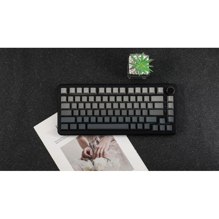 Безжична геймърска механична клавиатура Ajazz AK820 MAX, 75%, White Birch Linear суичове, PBT капачки, RGB подсветка, Triple Mod