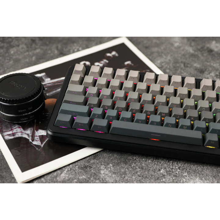 Безжична геймърска механична клавиатура Ajazz AK820 MAX, 75%, White Birch Linear суичове, PBT капачки, RGB подсветка, Triple Mod